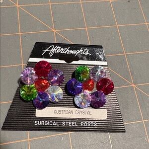 NWT Afterthoughts Austrian crystal pierced earrings